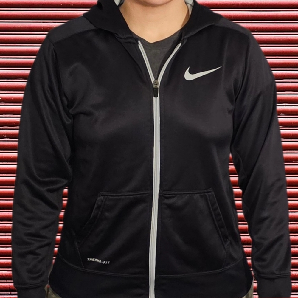 Nike Youth Medium Therma-Fit Full Zip Black Hoodie Jacket (550007)